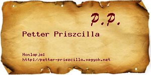 Petter Priszcilla névjegykártya
